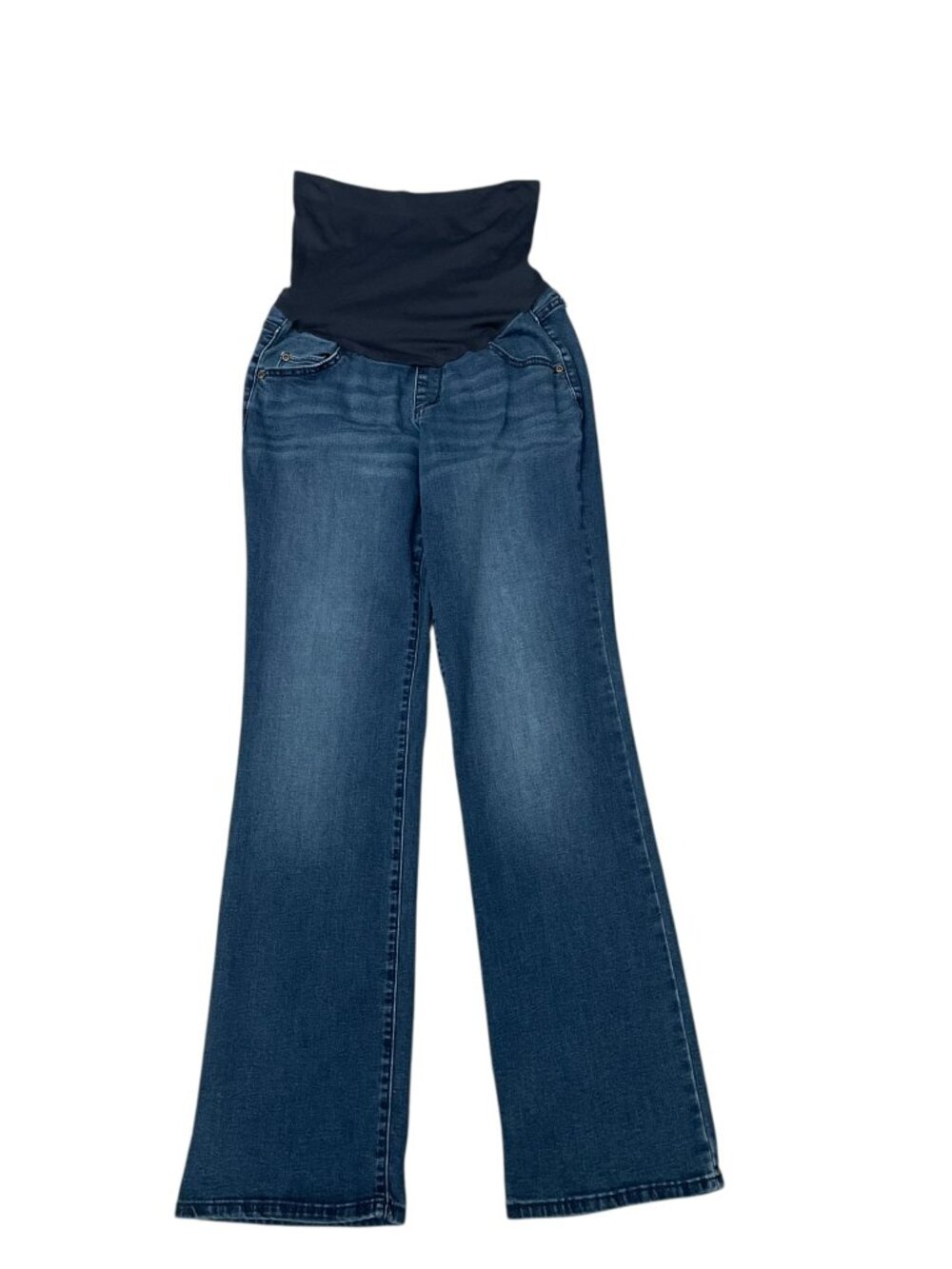 a:glow Maternity Size 10 Dark Wash Bootcut Denim Jeans Real Pockets 31” Inseam